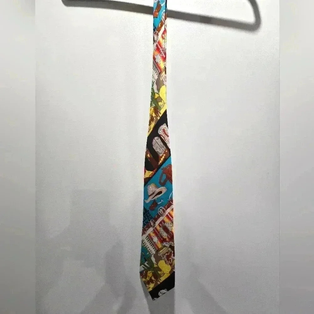 Nicole Miller 100% Silk Men's Necktie Southwest Theme Vintage 1993